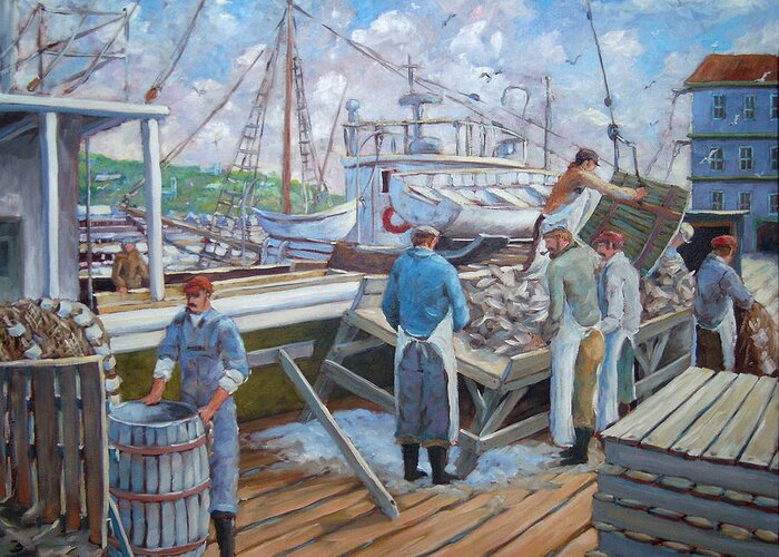Cod Greeting Card featuring the painting Cod Memories by Richard T Pranke