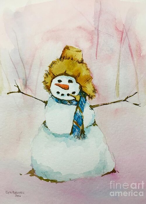 Snow Greeting Card featuring the painting Cody's First Frosty by Lynn Babineau