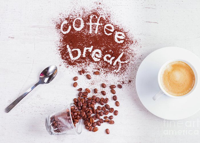 Coffee Greeting Card featuring the photograph Coffee Break by Anastasy Yarmolovich