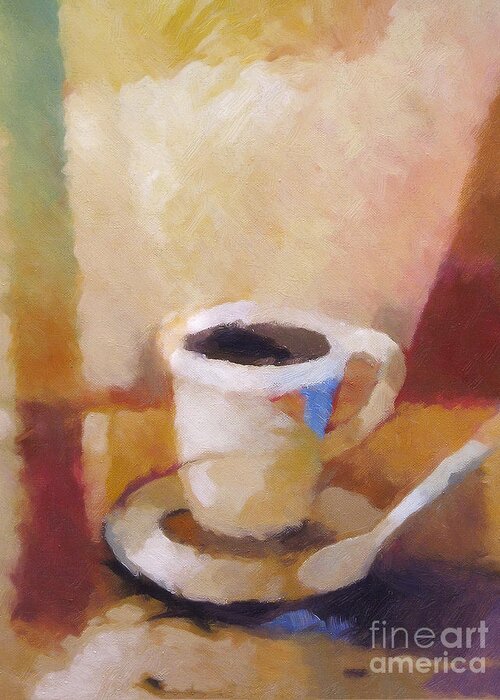 Coffee Greeting Card featuring the painting Coffee by Lutz Baar