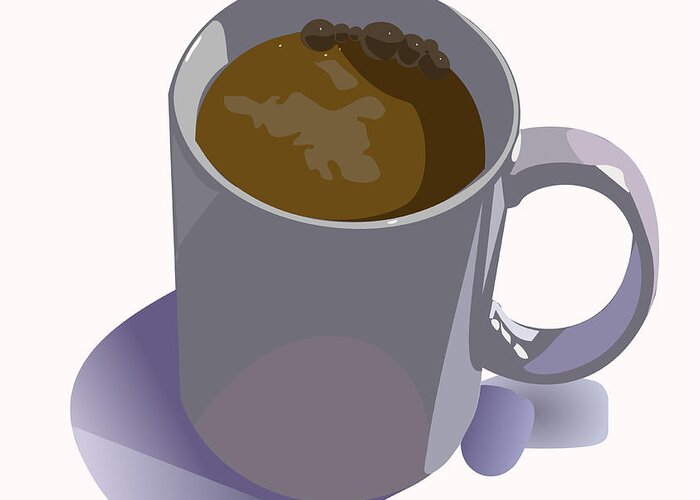 Coffee Greeting Card featuring the digital art Coffee Mug by Robert Bissett