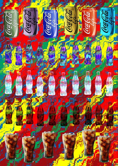 Coke Greeting Card featuring the digital art Coke Life, Happy Life by Saad Hasnain