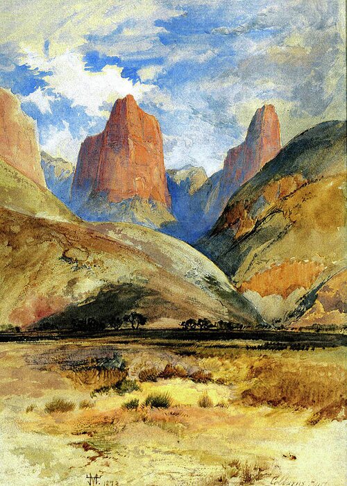 Colburns Butte Greeting Card featuring the painting Colburns Butte South Utah by Thomas Moran