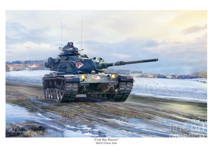 Military Art Greeting Card featuring the painting Cold War Warrior by Mark Karvon