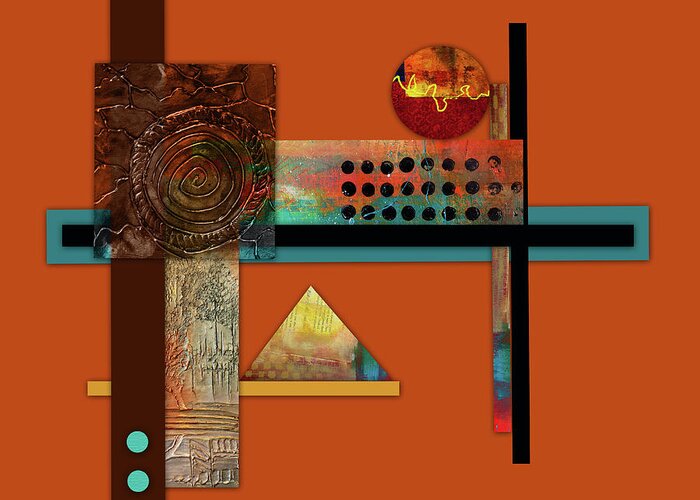 Abstract Art Greeting Card featuring the mixed media Collage Abstract 8 by Patricia Lintner