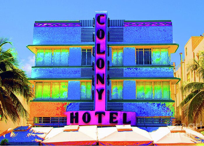 Colony Greeting Card featuring the photograph Colony Hotel Palm by Jost Houk