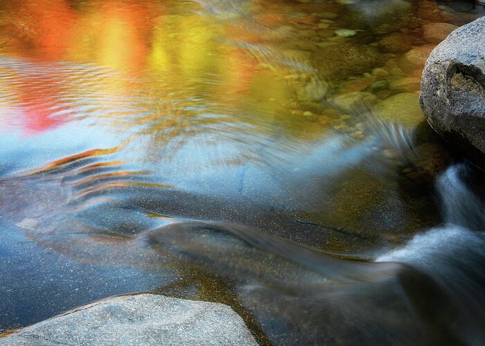 Fall Reflection Greeting Card featuring the photograph Color On The Swift River NH by Michael Hubley