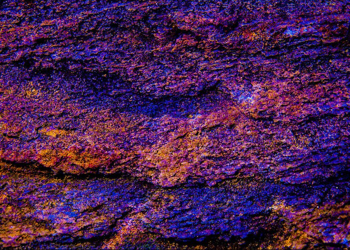 Macro Closeup Flagstone Yellow Purple Black Flash Gels Bruce Pritchett Photography Greeting Card featuring the photograph Color Scape by Bruce Pritchett