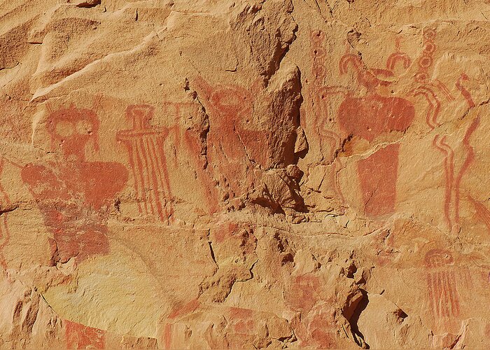 Indian Greeting Card featuring the photograph Colorado River Pictographs by Dennis Hammer