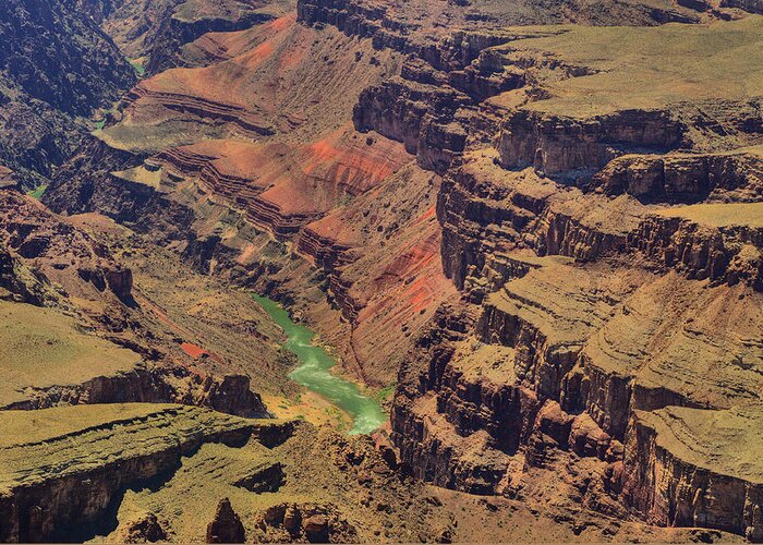 Grand Canyon Greeting Card featuring the photograph Colorado River Snaking thruogh Grand Canyon by Don Wolf