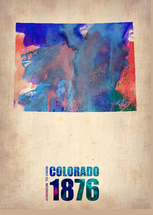Colorado Greeting Card featuring the digital art Colorado Watercolor Map by Naxart Studio