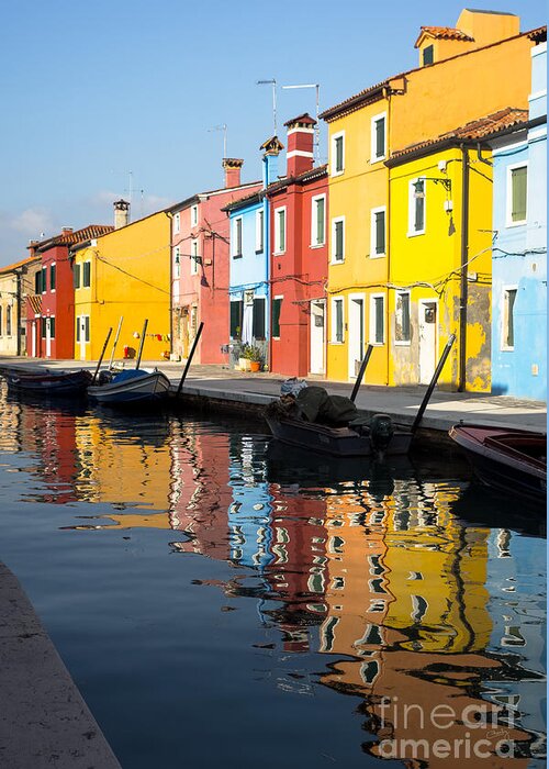 Colorful Burano Greeting Card featuring the photograph Colorful Burano by Prints of Italy