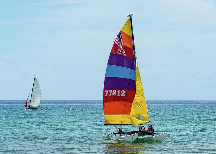 Florida Greeting Card featuring the photograph Colorful Catamaran 7 Delray Beach, Florida by Lawrence S Richardson Jr