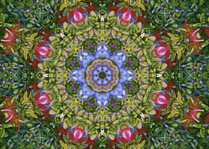 Circle Greeting Card featuring the digital art Colorful Kaleidoscope Circle by Roy Pedersen
