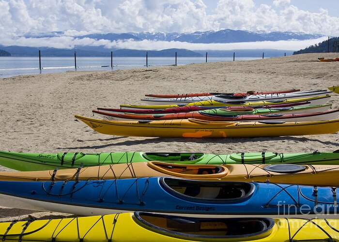 Kayaks Greeting Card featuring the photograph Colorful Kayaks by Idaho Scenic Images Linda Lantzy