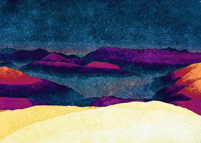 Mountains Greeting Card featuring the digital art Colorful Mountains Landscape by Phil Perkins