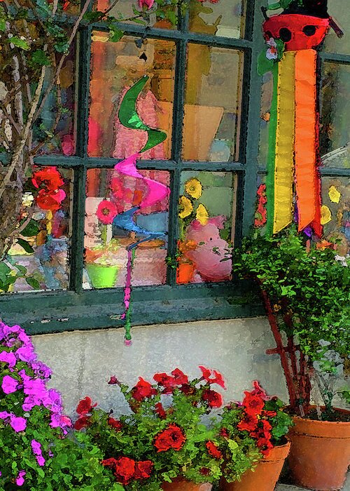 Window Greeting Card featuring the photograph Colorful Window by M Kathleen Warren