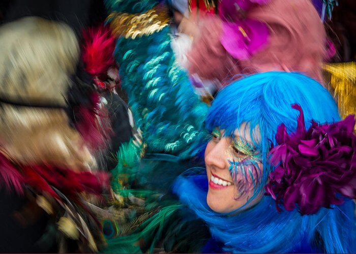 Louissiana Greeting Card featuring the photograph Colors of Carnival by Thomas Lavoie