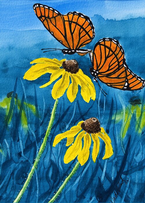 Animals Greeting Card featuring the painting Colors of spring by Wade Clark