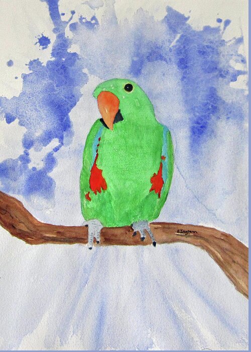 Bird Parrot Greeting Card featuring the painting Female Parrot by Elvira Ingram