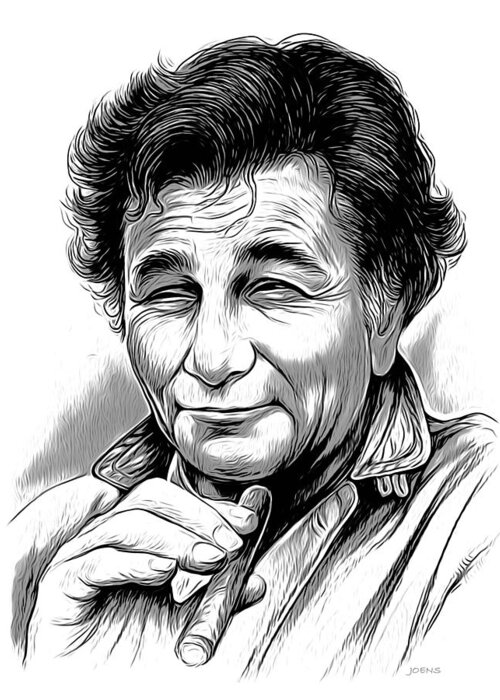 Peter Falk Greeting Card featuring the mixed media Columbo by Greg Joens