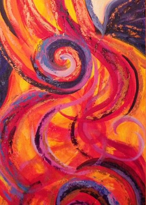 Worship Greeting Card featuring the painting Come Holy Spirit by Deb Brown Maher