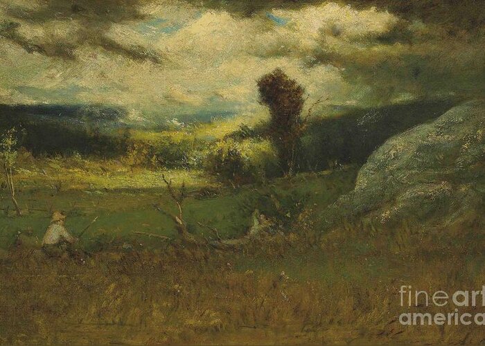 Elliott Daingerfield Coming Storm Greeting Card featuring the painting Coming Storm by MotionAge Designs