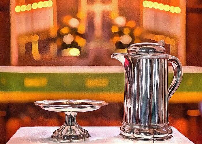 Communion Greeting Card featuring the photograph Communion Silver 1800 by Jim Proctor