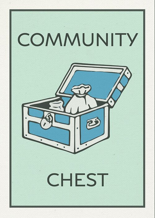 Community Chest Vintage Monopoly Board Game Theme Card Greeting Card by  Design Turnpike