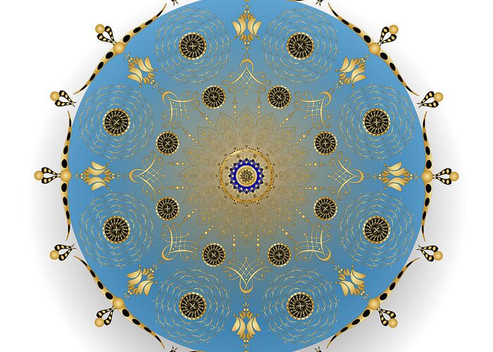 Mandala Greeting Card featuring the digital art Complexical No 1736 by Alan Bennington