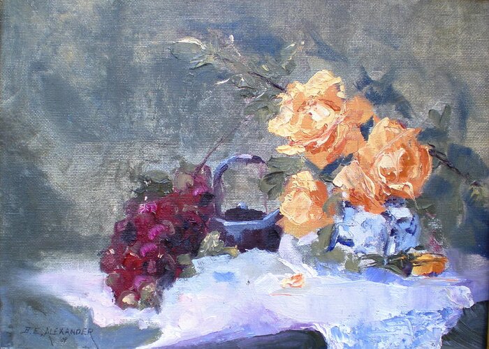 Still Life Greeting Card featuring the painting Complimentory by Bryan Alexander