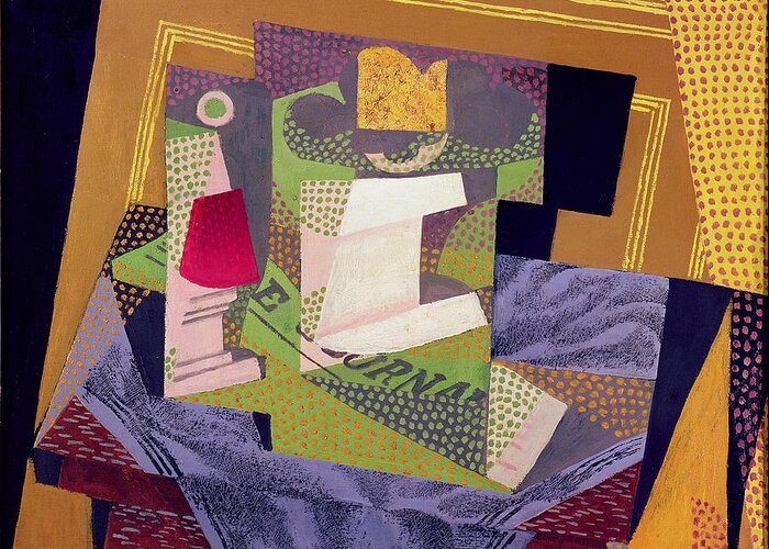 Composition Greeting Card featuring the painting Composition on a Table by Juan Gris