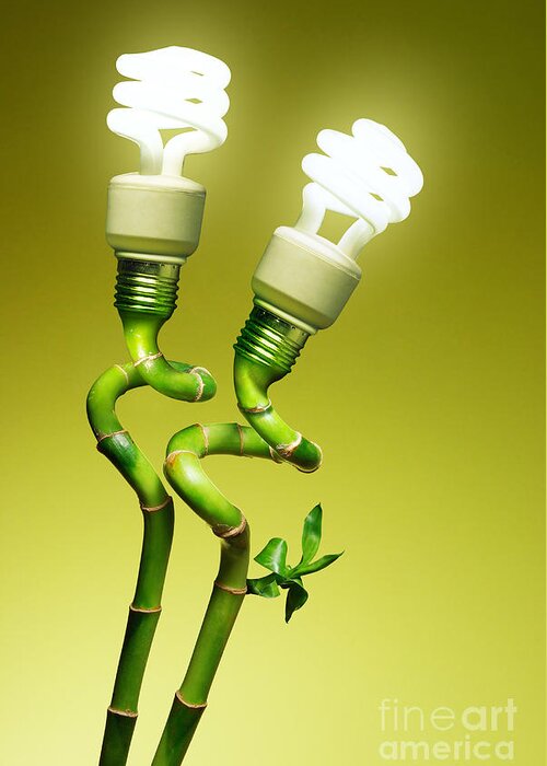 Alternative Greeting Card featuring the photograph Conceptual lamps by Carlos Caetano