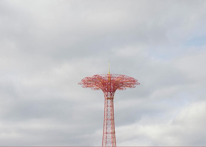 Coney Island Greeting Card featuring the photograph Coney Island Parachute Drop #2 by Erik Burg