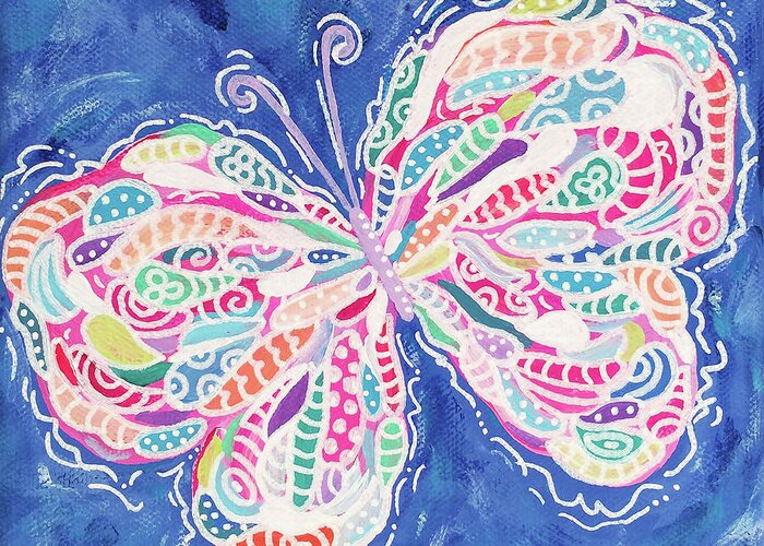 Butterfly Greeting Card featuring the painting Confetti by Beth Ann Scott