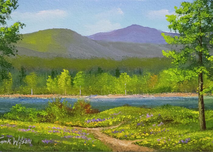 Connecticut River Spring Greeting Card featuring the painting Connecticut River Spring by Frank Wilson