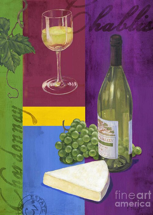 Cabernet Greeting Card featuring the painting Contemporary Wine Collage II by Paul Brent