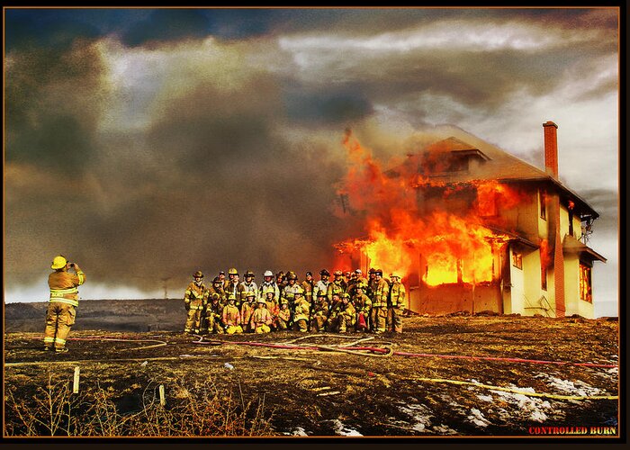 Fire Greeting Card featuring the photograph Controlled Burn by John Anderson