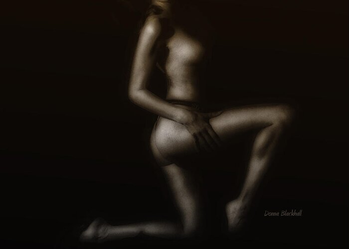 Nude Greeting Card featuring the photograph Coppertone by Donna Blackhall