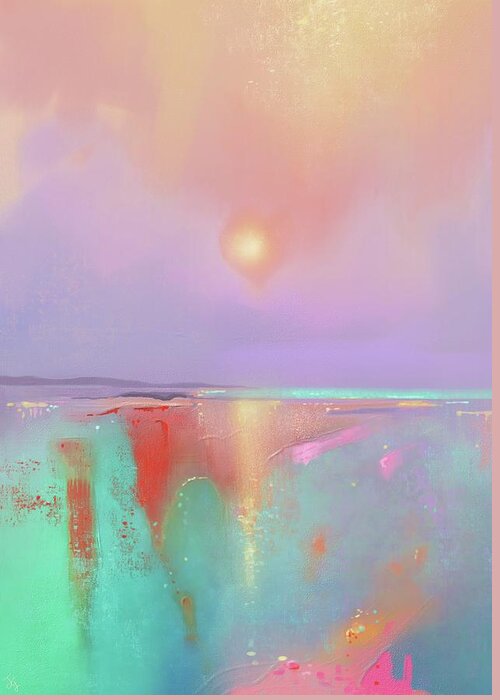 Abstract Greeting Card featuring the painting Coral shores by Joe Gilronan