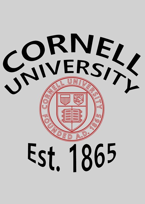 Cornell University Greeting Card featuring the digital art Cornell University Est 1865 by Movie Poster Prints
