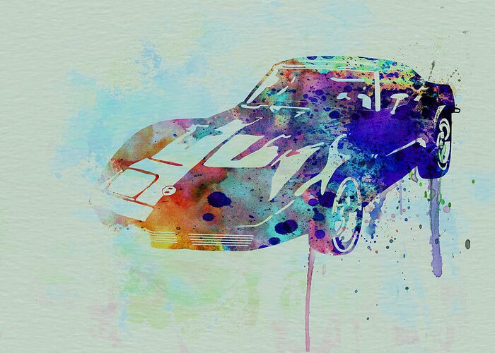 Corvette Greeting Card featuring the painting Corvette watercolor by Naxart Studio