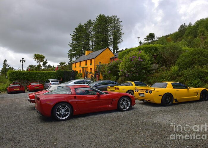 Classic Cars Greeting Card featuring the photograph Corvettes on tour by Joe Cashin