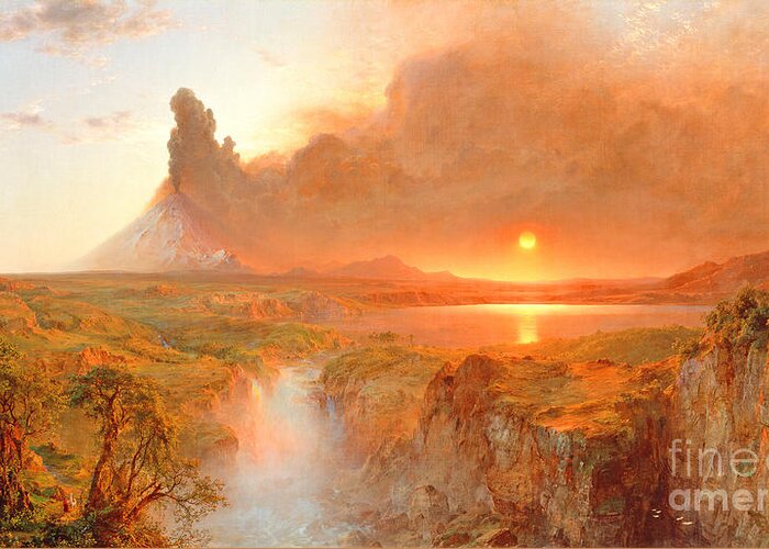 Cotopaxi Greeting Card featuring the painting Cotopaxi by Frederic Edwin Church