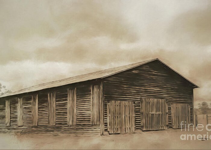 Barns Greeting Card featuring the digital art Country Barn by DB Hayes