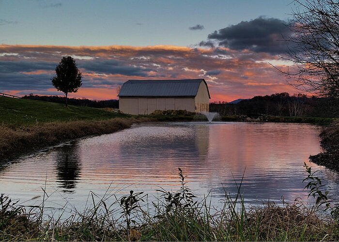 Barn Greeting Card featuring the photograph Country Living Sunset by Lara Ellis