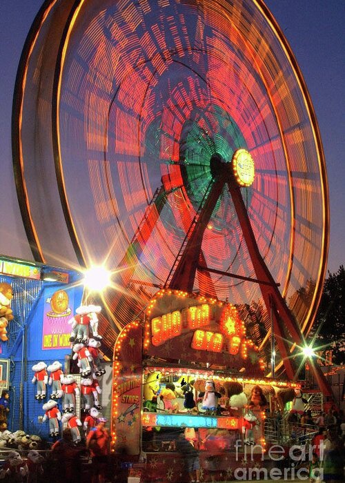  Greeting Card featuring the photograph County Fair Ferris Wheel 2 by Corky Willis Atlanta Photography