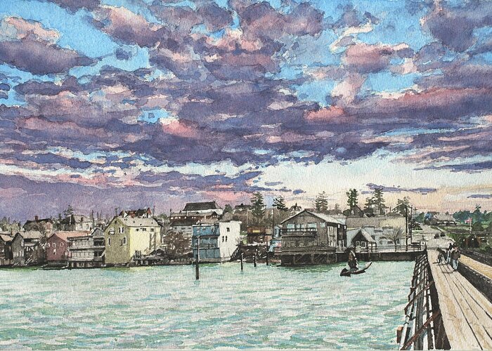 Coupeville Greeting Card featuring the painting Coupeville by Perry Woodfin