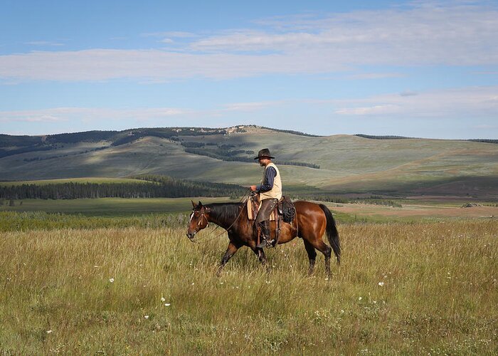 Wyoming Greeting Card featuring the photograph Cowboy Landscapes by Diane Bohna