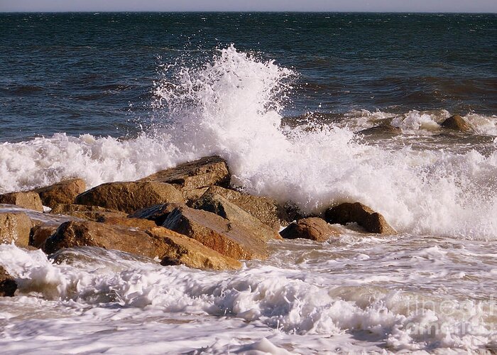 Seascape Greeting Card featuring the photograph Crashing Surf by Eunice Miller